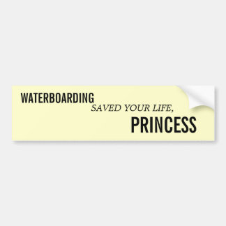 WATERBOARDING RETTETE IHR LEBEN, PRINZESSIN AUTOAUFKLEBER
