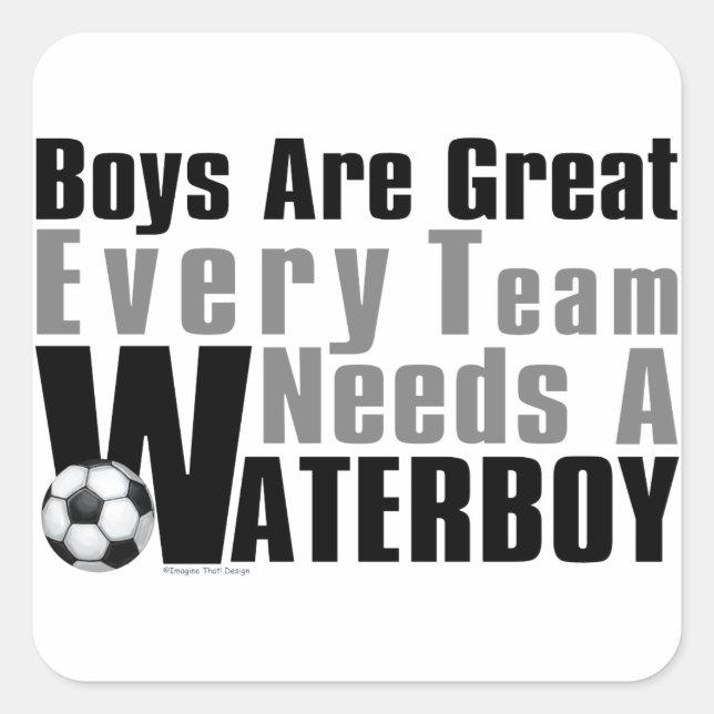 Waterboy Soccer Quadratischer Aufkleber (Vorderseite)
