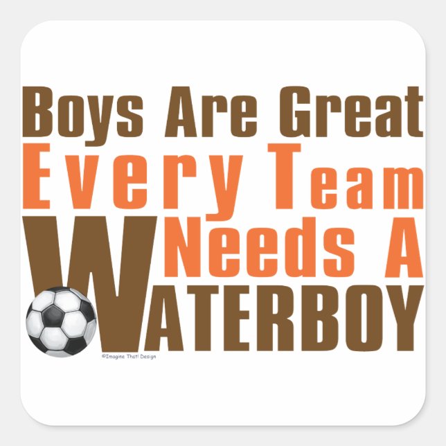 Waterboy Soccer Quadratischer Aufkleber (Vorderseite)