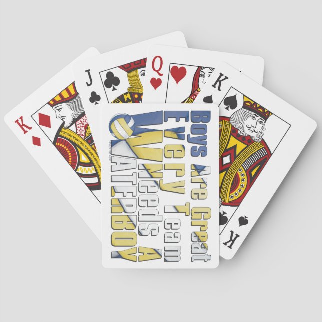 Waterboy-Volleyball in Blau und Gelb Spielkarten (Rückseite)