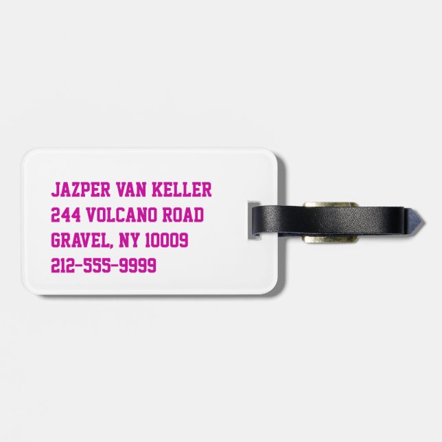 Waterboy Volleyball in Pink Gepäckanhänger (Rückseite horizontal)