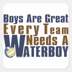 Waterboy Vollyball im Blau Quadratischer Aufkleber