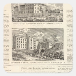 Waterbury Clock Company Quadratischer Aufkleber