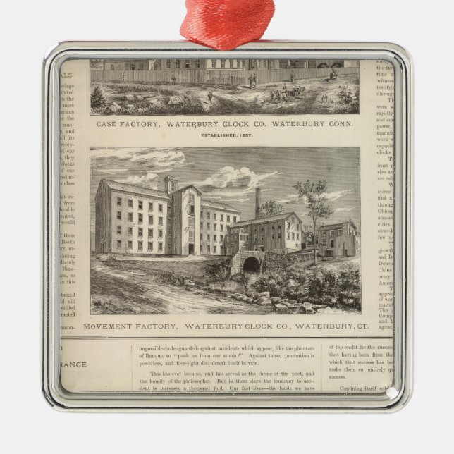 Waterbury Clock Company Silbernes Ornament (Vorne)