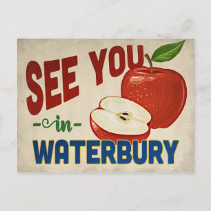 Waterbury Connecticut Apple - Vintage Travel Postkarte