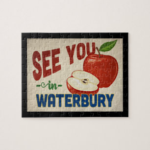 Waterbury Connecticut Apple - Vintage Travel Puzzle