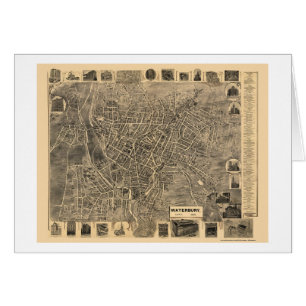 Waterbury, panoramische Karte CT - 1899