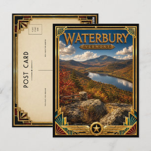 Waterbury Vermont Vintage Art Deco Golden Age Postkarte