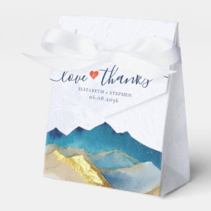 Watercolo Golden Mountains Wir danken Ihnen für Ih Geschenkschachtel