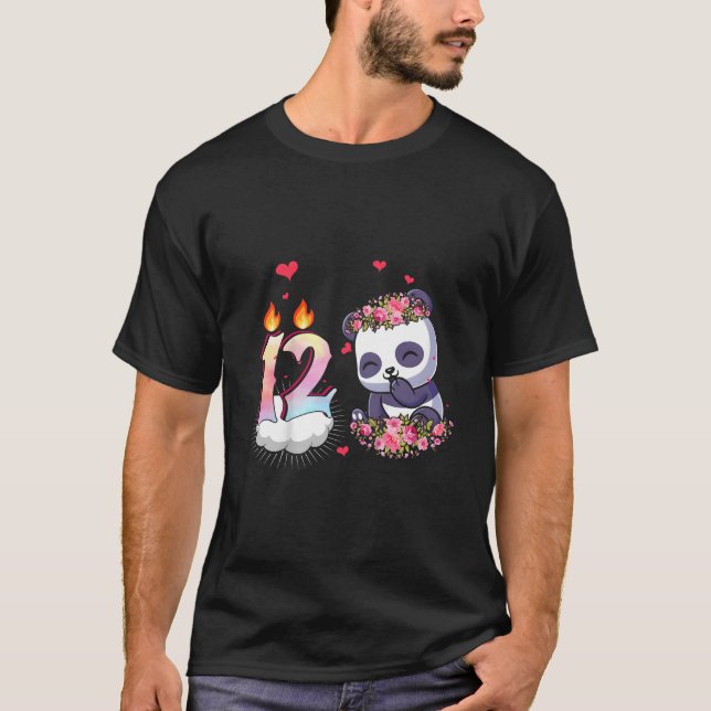Watercolor 12Th 12 Panda T-Shirt (Vorderseite)