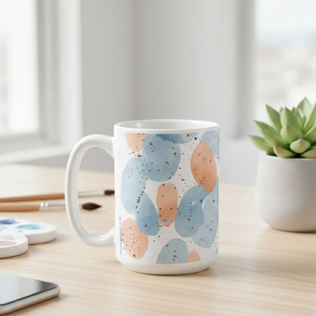 Watercolor Abstract Pebble Shapes Pattern Coffee  Kaffeetasse (Von Creator hochgeladen)