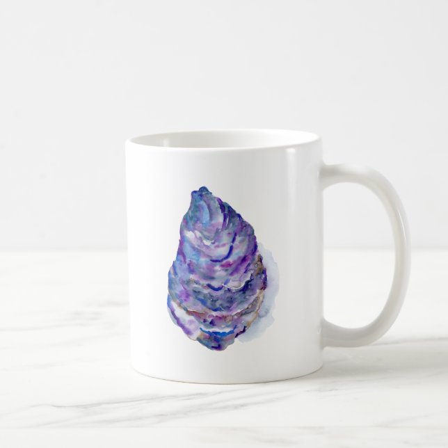 Watercolor-abstrakte Austern-Muschel Kaffeetasse (Rechts)
