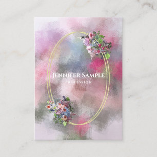 Watercolor Abstrakte Blume Gold Rahmen Moderne Ele Visitenkarte