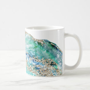 *~* Watercolor-Achat Geode Felsen-GoldGlitzer Kaffeetasse