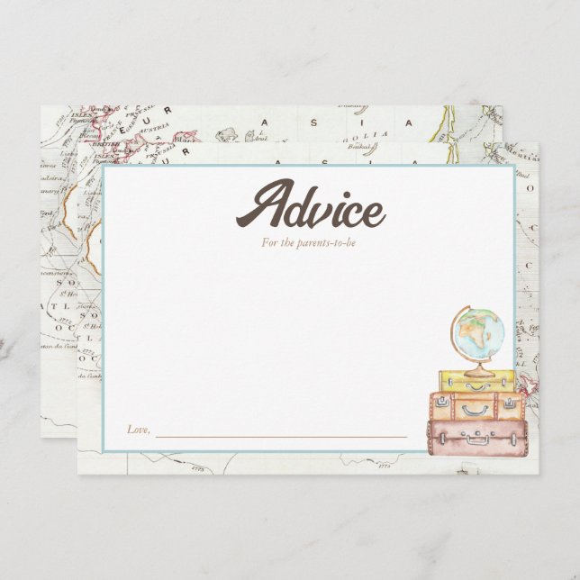 Watercolor Adventure erwartet Baby Advice Card Begleitkarte (Vorne/Hinten)