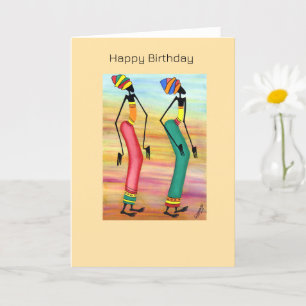 Watercolor African Art Inspiration Walk Geburtstag Karte