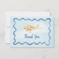 Watercolor Airplane Baby Vielen Dank Karten