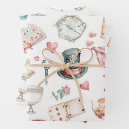 Watercolor Alice Pattern  Geschenkpapier Set