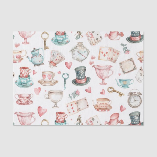 Watercolor Alice Pattern  Seidenpapier (Vorderseite)