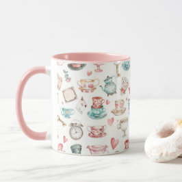 Watercolor Alice Pattern  Tasse