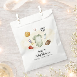 Watercolor All Star Sports bodysuit Baby Shower Geschenktütchen