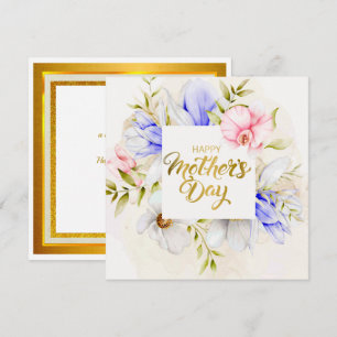 Watercolor Alles Gute zum Muttertag – Elegante Blu Karte