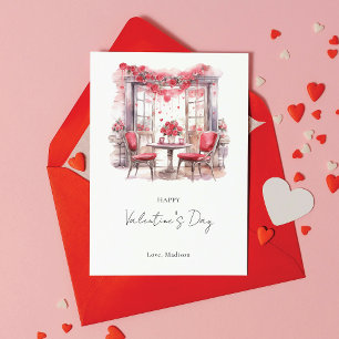 Watercolor am Valentinstag Personalisiert Feiertagskarte