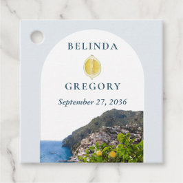 Watercolor Amalfi Coast Arch Italy Lemons Wedding Geschenkanhänger