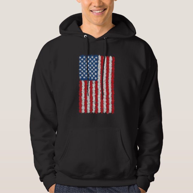 Watercolor American Flag Usa America Us Patriotic  Hoodie (Vorderseite)