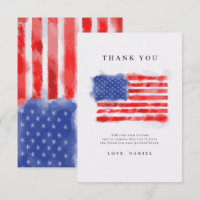 Watercolor American Flag Vielen Dank Karten