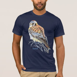 Watercolor American Kestrel Falcon Bird Hawk T-Shirt
