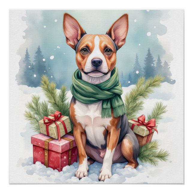 Watercolor American Staffordshire Terrier Rustic Poster (Vorderseite)