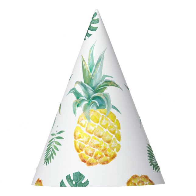 Watercolor-Ananas-Party-Hut Partyhütchen (Vorderseite)