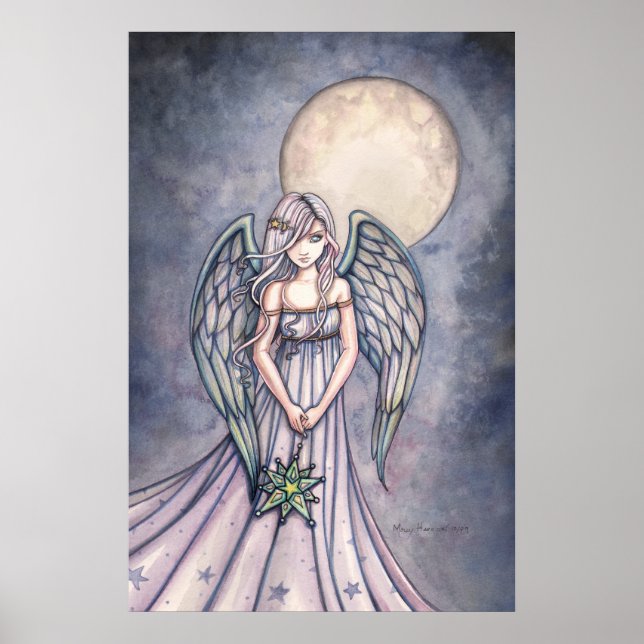 Watercolor Angel Art Poster von Molly Harrison (Vorne)