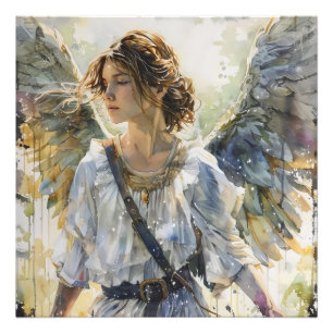 Watercolor Angel Girl Fotodruck
