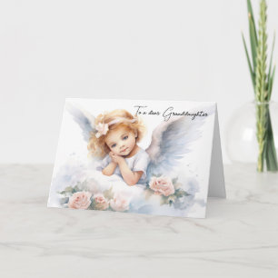 Watercolor Angel Girl für Großtochter zum Geburtst Karte