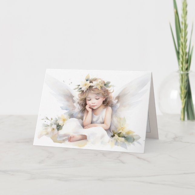 Watercolor Angel Girl Karte (Vorderseite)