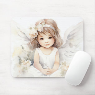 Watercolor Angel Girl Mousepad