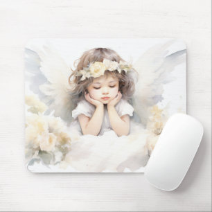 Watercolor Angel Girl Mousepad