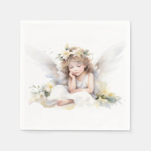 Watercolor Angel Girl Serviette