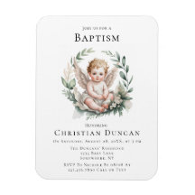 Watercolor Angel Wings Baptism Invite