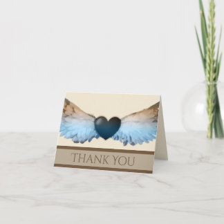 Watercolor Angel Wings & Heart Dankeschön Karte