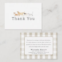 Watercolor Animals Pet Sitter Dog Walker Thank You
