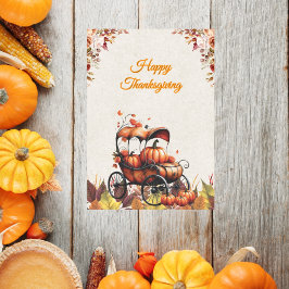 Watercolor-Anpassbares Vintage-Thanksgiving Feiertagskarte