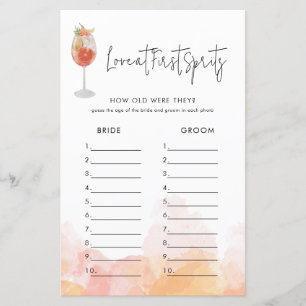 Watercolor Aperol Spritz Brautparty Game