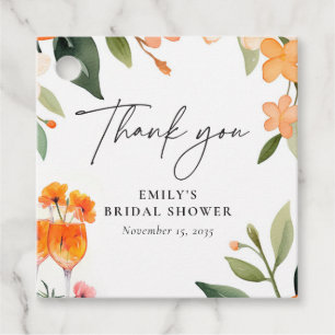 Watercolor Aperol Spritz Brautparty Geschenkanhänger