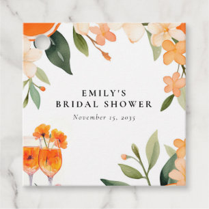 Watercolor Aperol Spritz Brautparty Geschenkanhänger