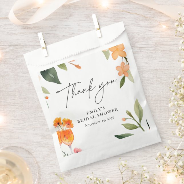 Watercolor Aperol Spritz Brautparty Geschenktütchen (Ausgeschnitten)