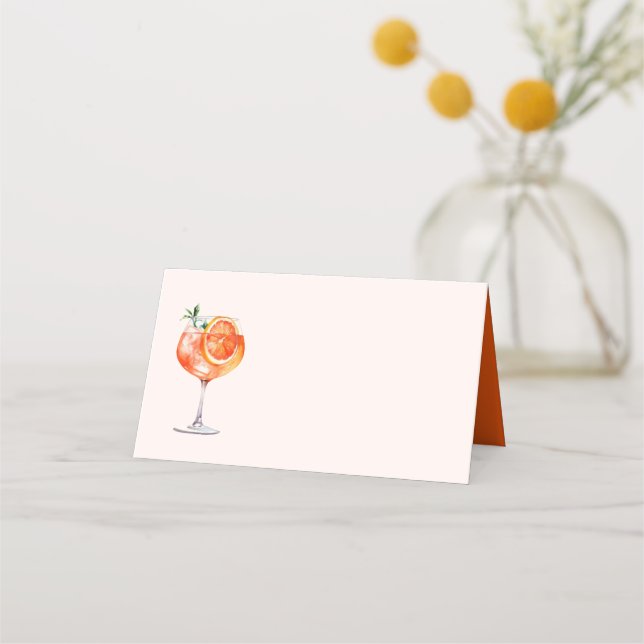 Watercolor Aperol Spritz Brautparty Platzkarte (Vorderseite)
