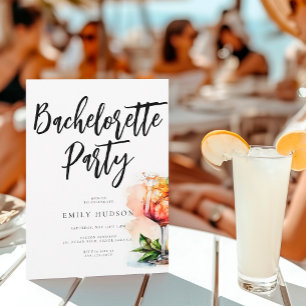 Watercolor Aperol Spritz Junggeselinnen-Abschied Einladung